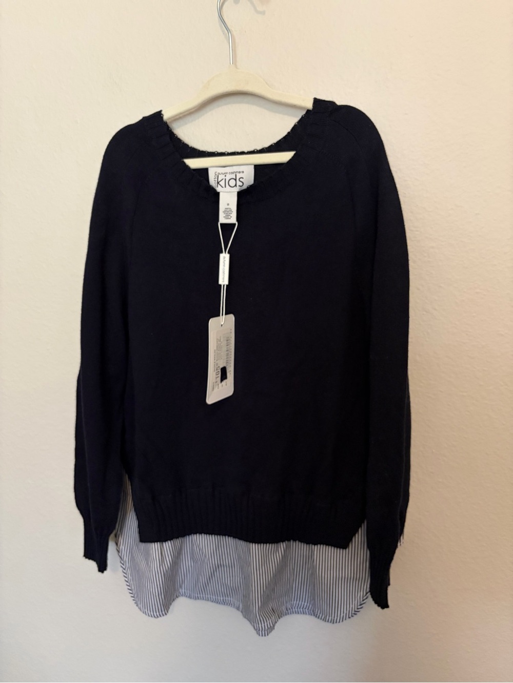 Autumn Cashmere Kids Saddle Raglan Girls Size 10/12 Sweater NWT